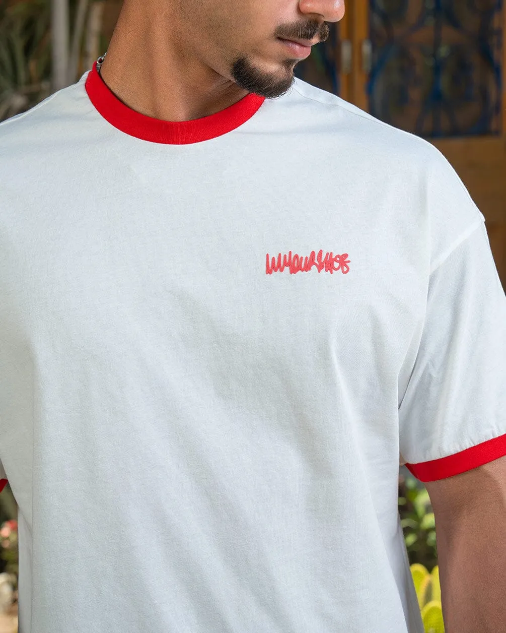 White Retro Oversized Tee