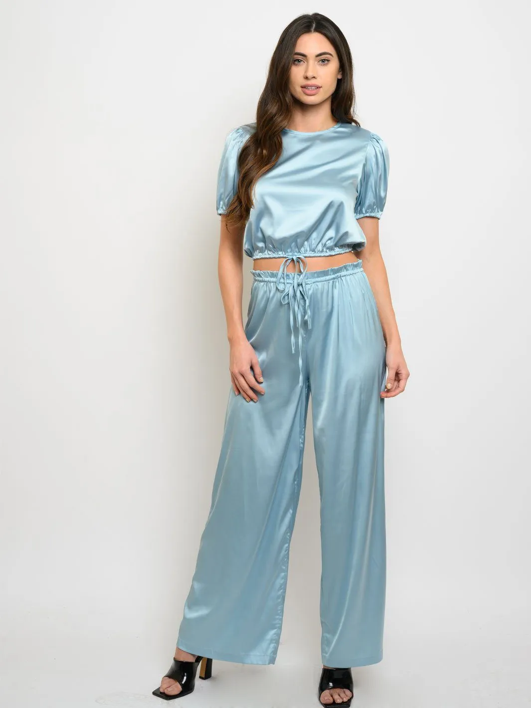 WOMEN'S 2PC CROP TOP & PANTS SET