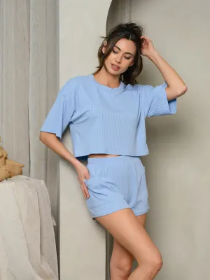 WOMEN'S SHORT SLEEVE TOP & POCKETS SHORT SET