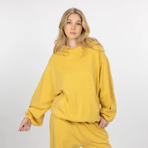 Womens Washed Oversized Hoodie - Misted Yellow