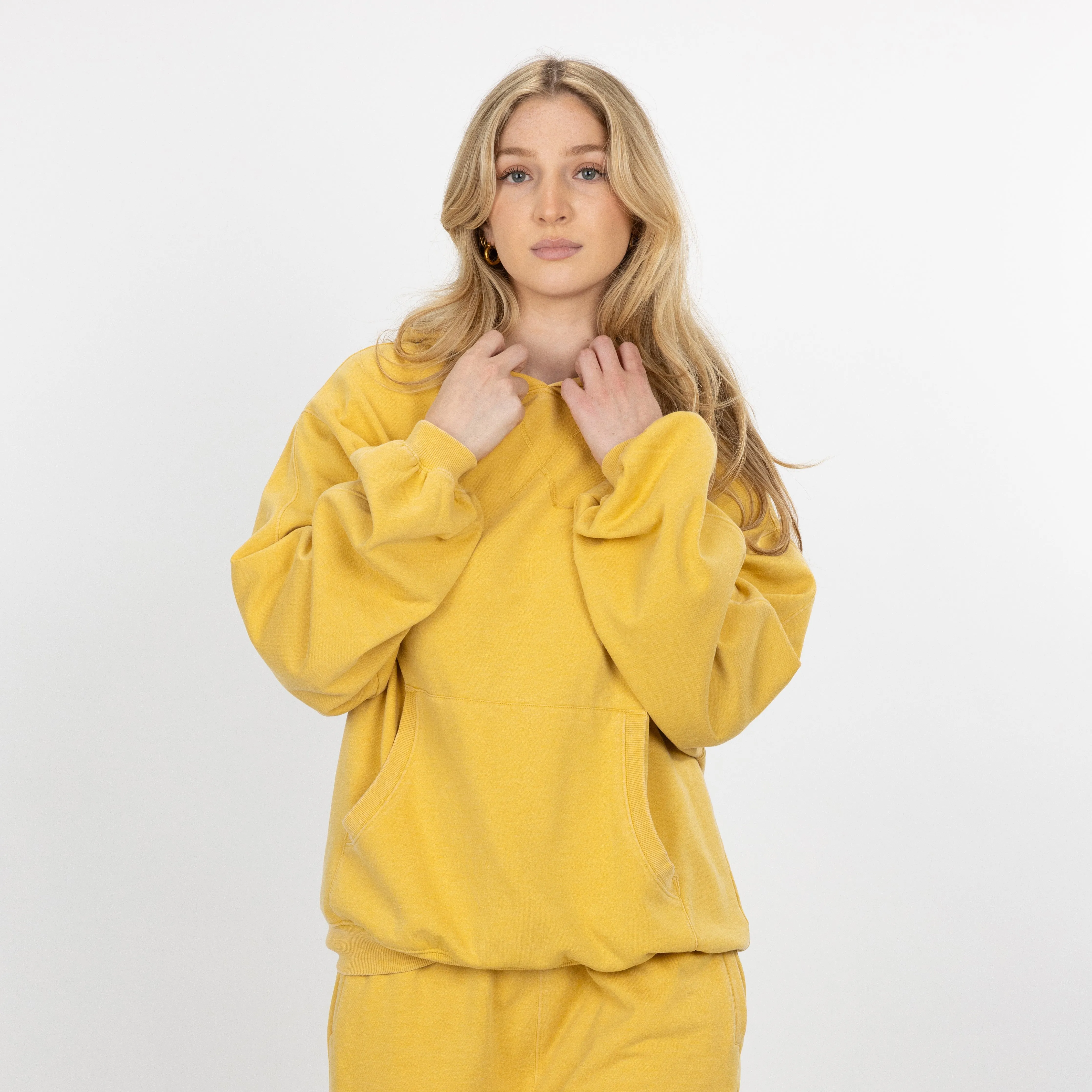 Womens Washed Oversized Hoodie - Misted Yellow