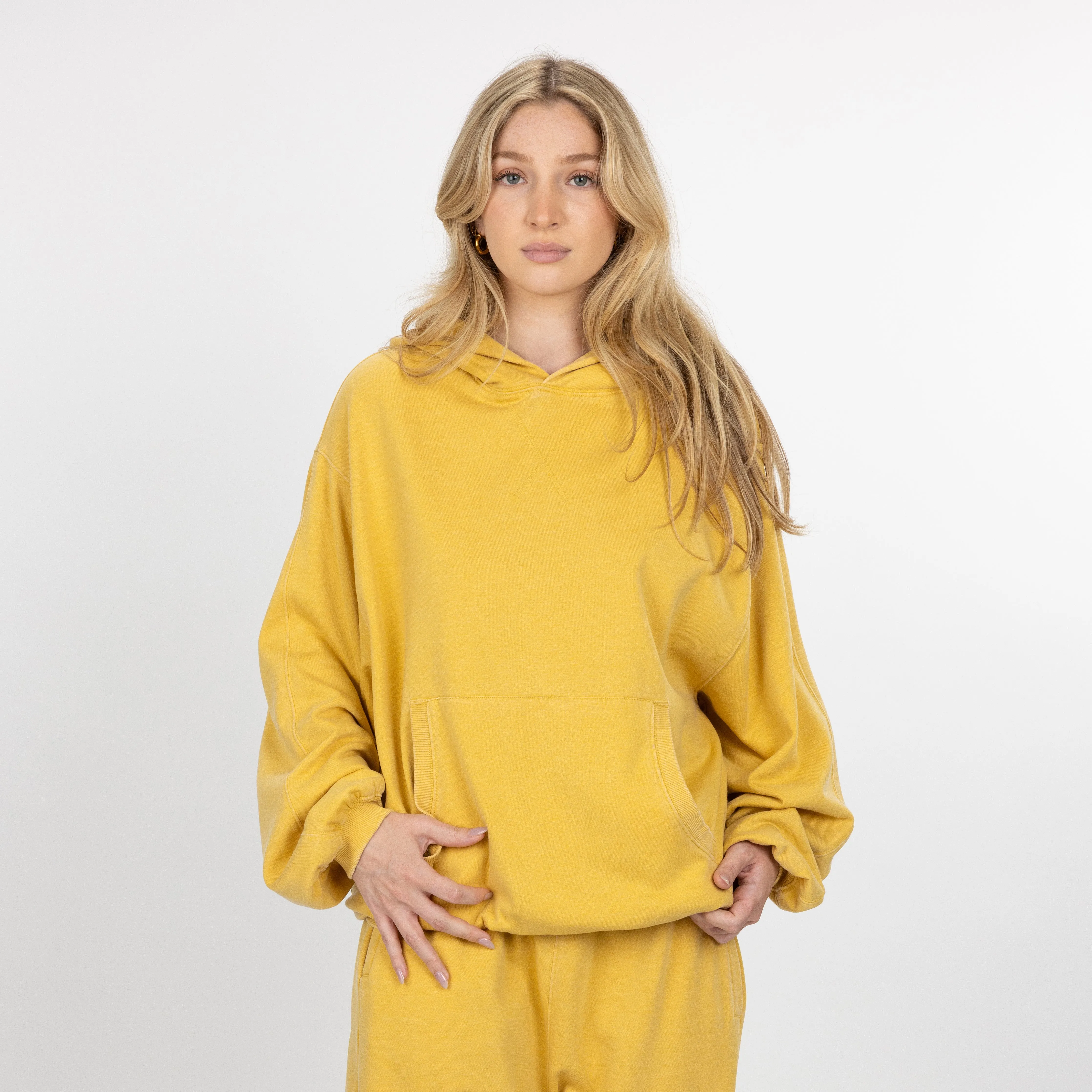 Womens Washed Oversized Hoodie - Misted Yellow