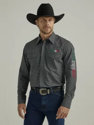 Wrangler Men's Classic Fit Black Mexican Print Shirt