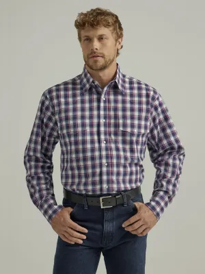 Wrangler Men's Classic Fit  Paid Button-Down Shirt