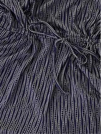 Xanthe - Navy Grey Vertical Box Stripe