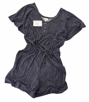 Xanthe - Navy Grey Vertical Box Stripe
