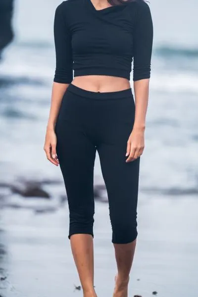 Yoga Crop Top & Capri Long Pants Set