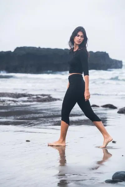 Yoga Crop Top & Capri Long Pants Set