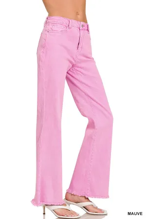 Zenana Mauve Long Acid Wash Jeans